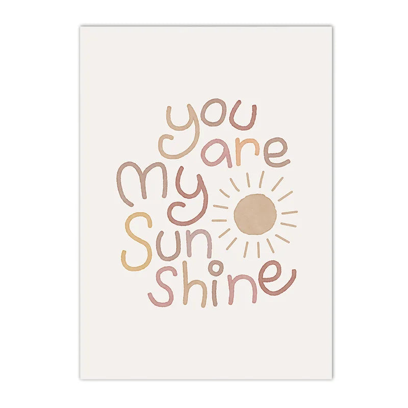 My Boho Home Bohemian Home Decor Wall Art Print You Are My Sunshine