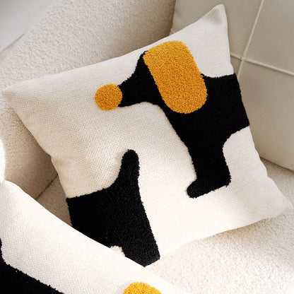 My Boho Home Nordic Embroidered Animal Pillow Cover – Modern Boho Plush Cushion for Couch, Bed or Nursery Dogs