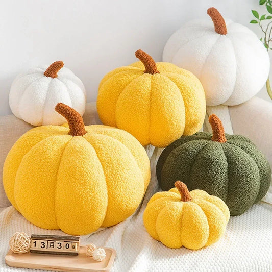 Plush Pumpkin Pillow – Cozy Autumn Accent for Boho Sofas & Beds