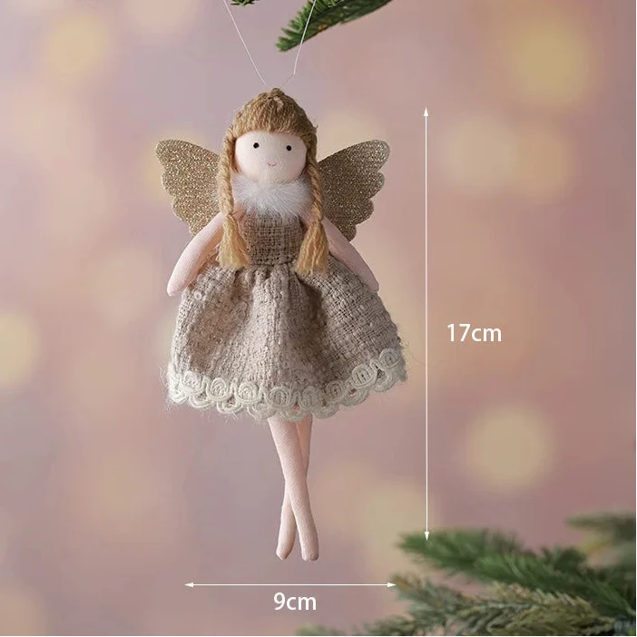 Small angel figurine with measurements on a blurred background