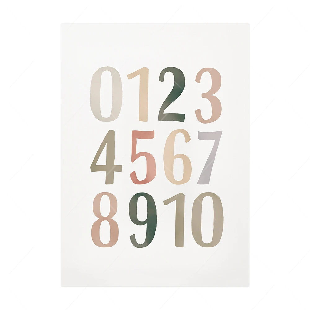 Alphabet & Number Educational Canvas Prints – Boho Nursery Wall Art