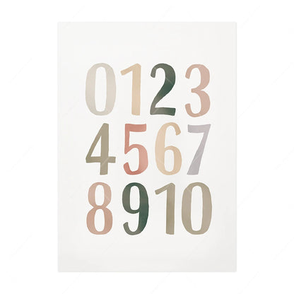 Alphabet & Number Educational Canvas Prints – Boho Nursery Wall Art
