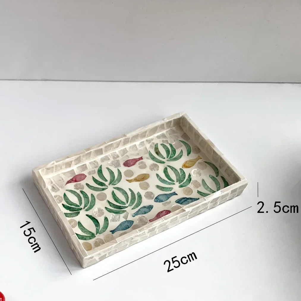 Handmade Shell Tray – Oval & Rectangular Decorative Jewelry Organizer for Boho Home Decor Bathroom or Bedroom - Housewarming Gift