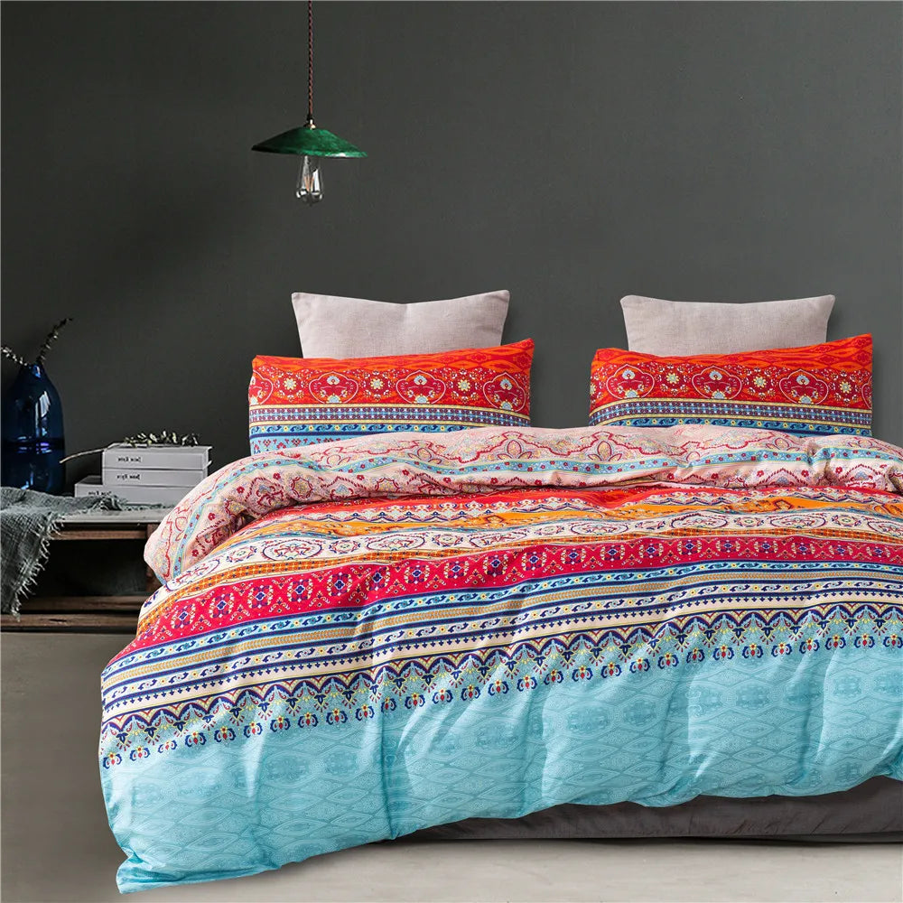 Vibrant Boho 3 Piece Duvet Cover & Pillowcases Set