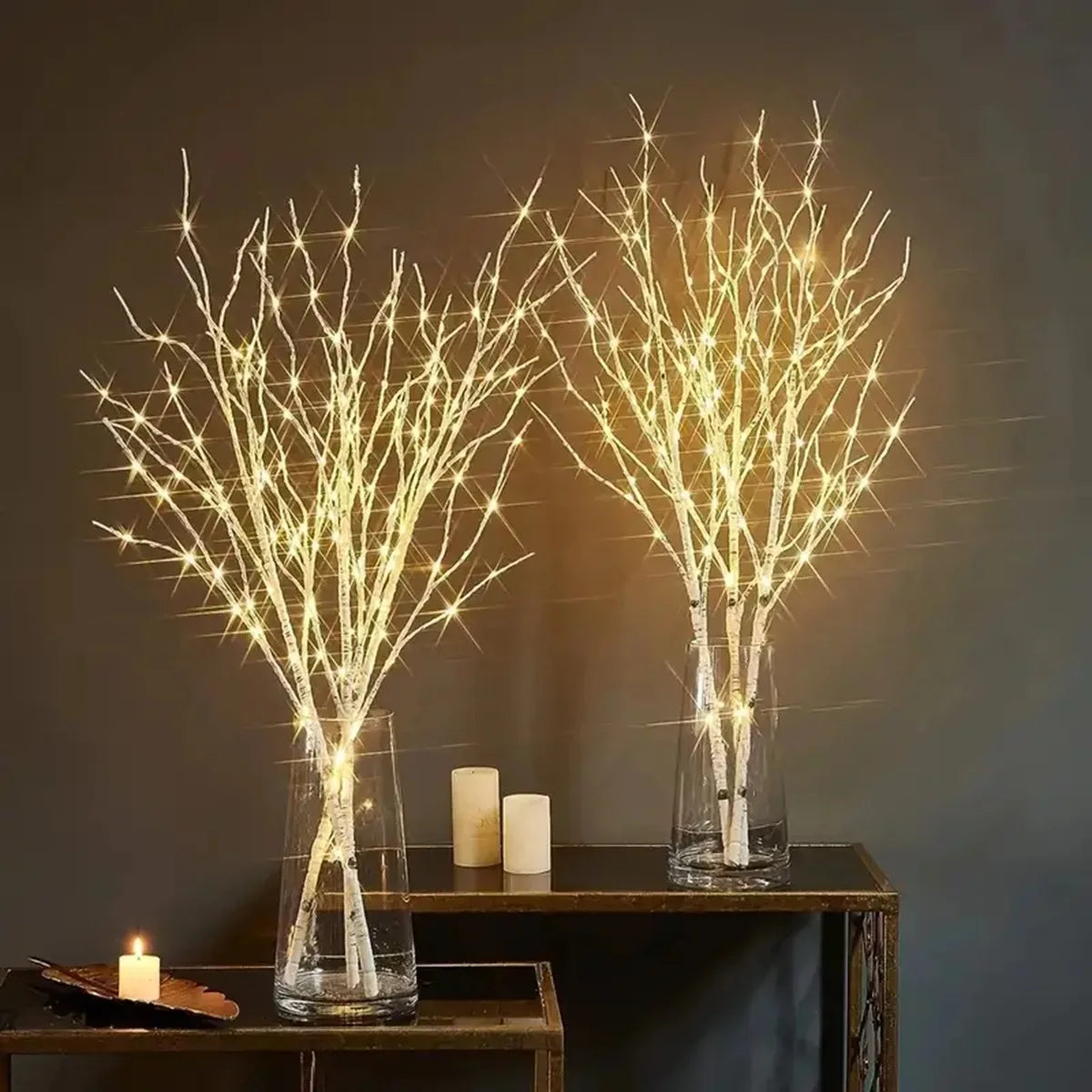 1 PC White Birch Branch Light LED Festive Lights Battery Operated For Christmas Party Wedding Decoration Home Decor Twig Boho Warm Lighting