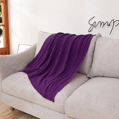 100% Cotton Cable Knit Throw Blanket – Soft & Breathable Boho Home Decor