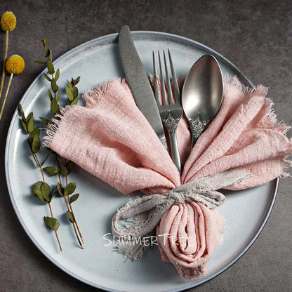 Rustic Cotton Gauze Reusable Napkin – Boho Kitchen & Table Decor - Rust