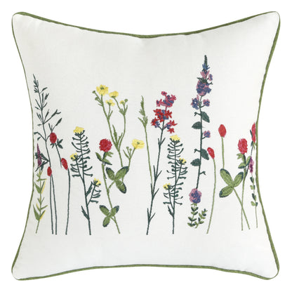 Boho Home Decor Embroidered Linen Cotton Pillowcase – Decorative Square Throw Pillow Cover for Sofa & Farmhouse Style