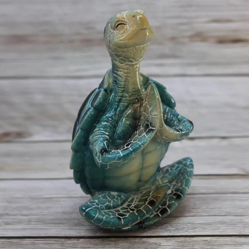 Sea Turtle Figurine Peacefulness Meditating Statue Decoration Buddha Zen Yoga Garden Ornament Home Decor