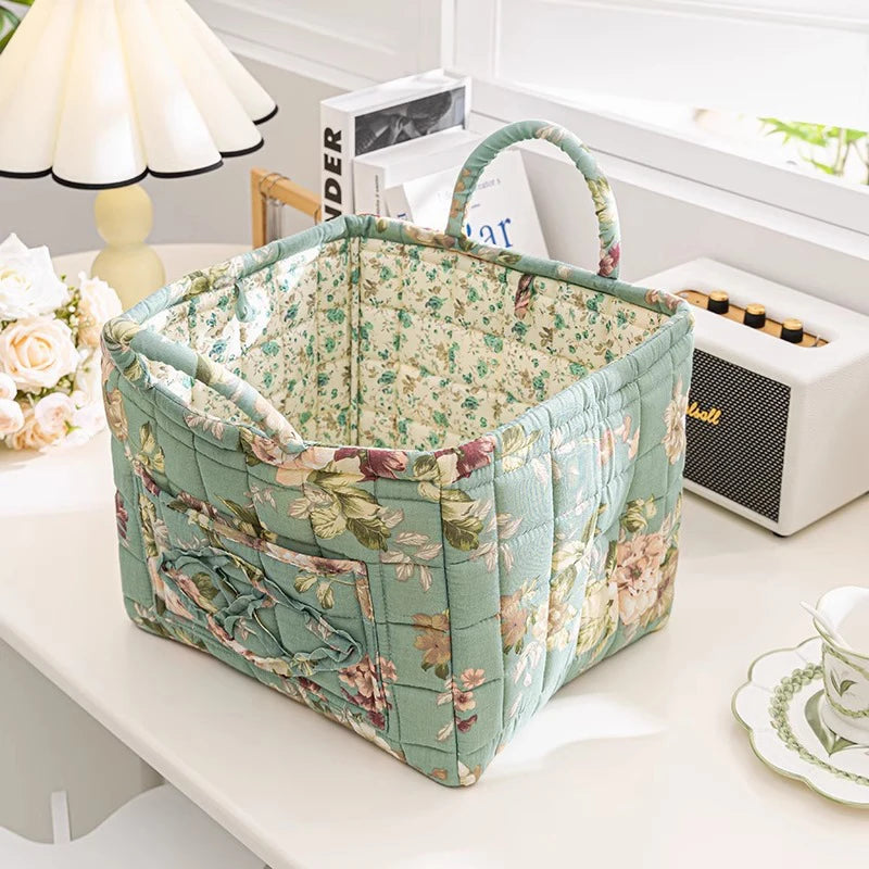 boho home decor, floral fabric storage basket, large laundry hamper, foldable storage bin, fabric organizer basket, boho floral hamper, home organization basket, decorative laundry bin, eco-friendly laundry hamper, housewarming gift
