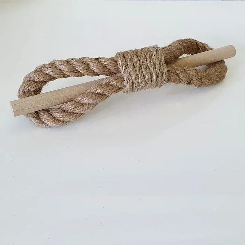 Nautical rope with a wooden rod on a white background boho home decor, curtain tie back, wooden curtain buckle, nordic home accessory, hemp rope curtain tie, rustic window decor, boho curtain accessory, modern farmhouse, minimalist curtain hold, housewarming gift idea