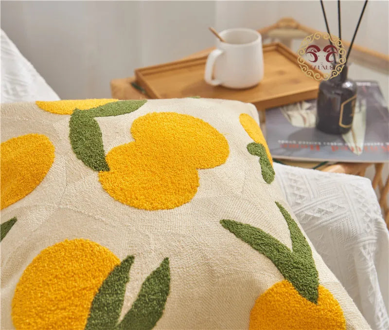 Embroidered Flower Throw Pillow Covers – Boho Cotton Cushion Covers for Bed, Sofa & Home Decor Housewarming Gift for Boho Lover 