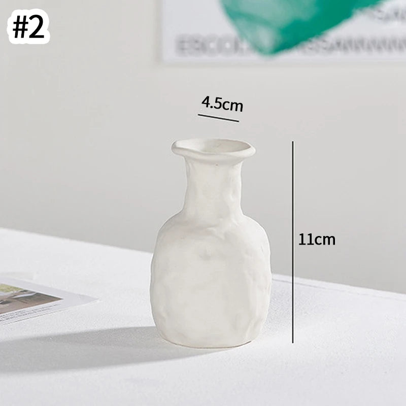 Modern White Ceramic Vase – Minimalist Decorative Vase for Pampas Grass, Flowers & Home Accents