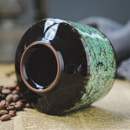 Colorful Reactive Glaze Ceramic Coffee Mug – 6oz Espresso & Tea Cup for Home, Office & Café