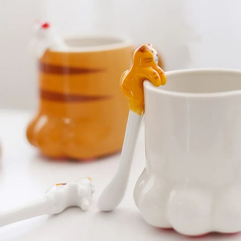 Ceramic Cat Hanging Spoon – Cute Animal Coffee & Dessert Spoon for Cat Lovers