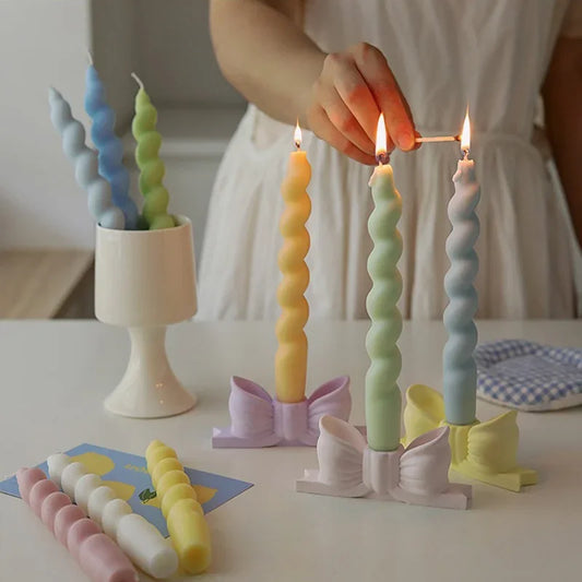 Spiral Taper Scented Candle – Handmade Aromatherapy Stick Candle for Boho Home Decor & Events