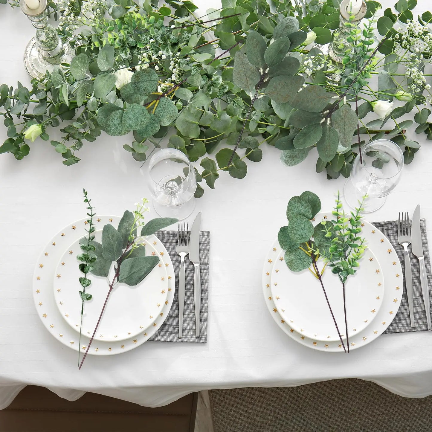 120-Piece Mixed Artificial Eucalyptus Bundle – Boho Home Decor Greenery