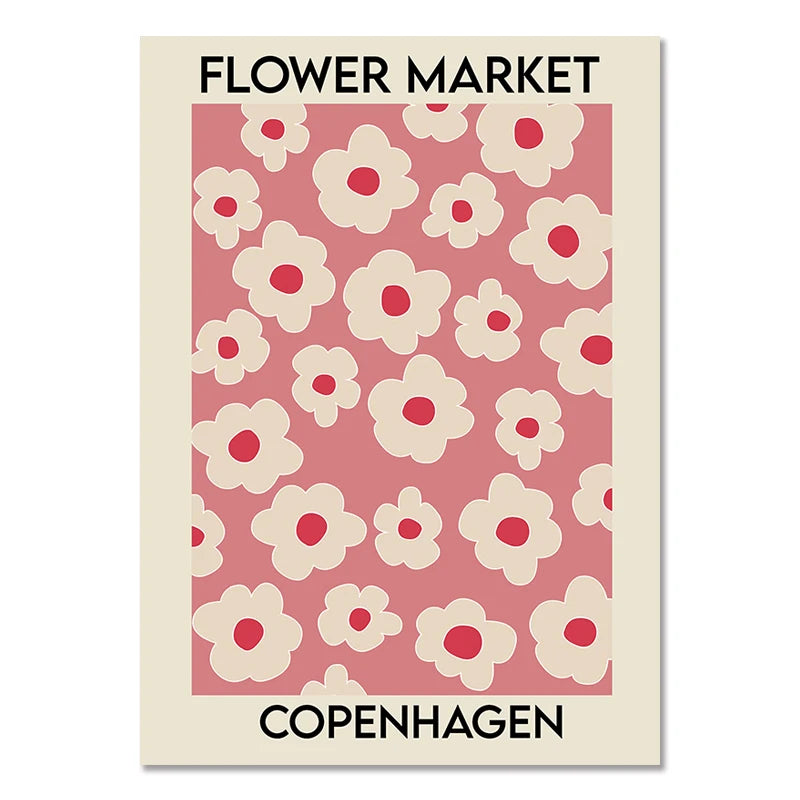 Flower Market Canvas Print – Botanical Wall Art for Boho Home Decor