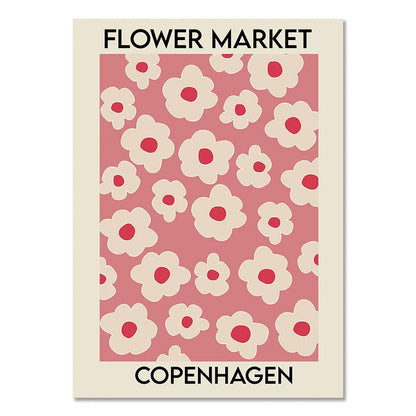 Flower Market Canvas Print – Botanical Wall Art for Boho Home Decor