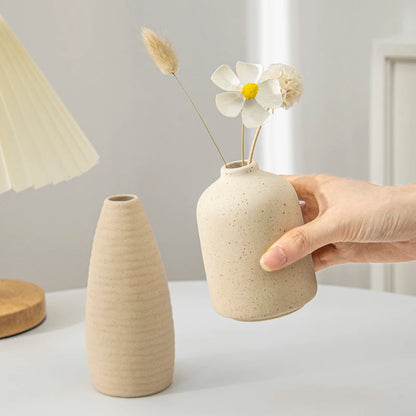 Modern White Ceramic Vase – Minimalist Decorative Vase for Pampas Grass, Flowers & Home Accents