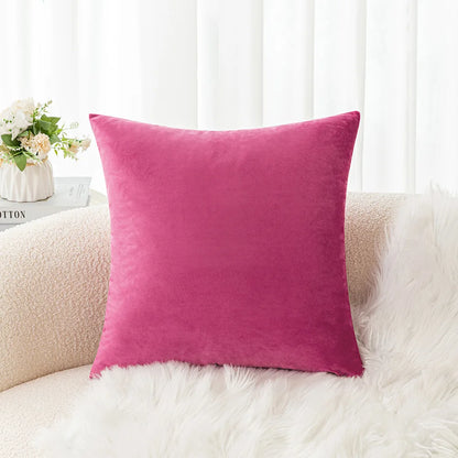 Velvet Pillowcase Sofa Cushion Cover – Solid Color Throw Pillow Case for Living Room