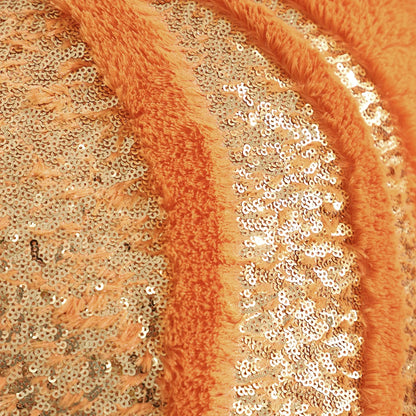 Pumpkin Gold Sequin Embroidered Pillow Cover – Plush Fall Accent for Cozy Autumn Vibes