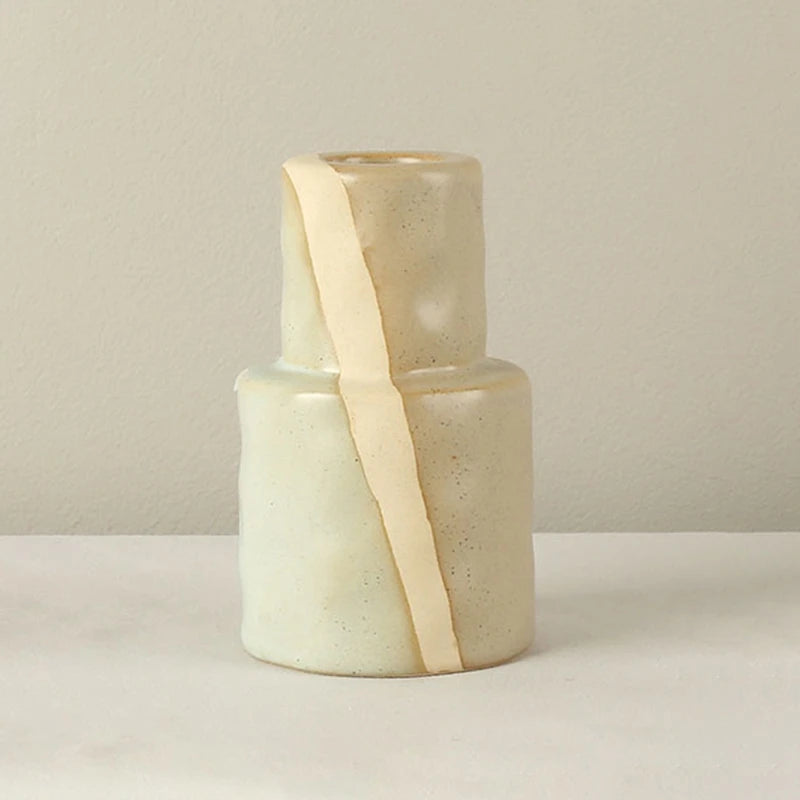 Ceramic Candlestick Nordic Candle Holder Home Decoration Boho Decor Clay Pottery
