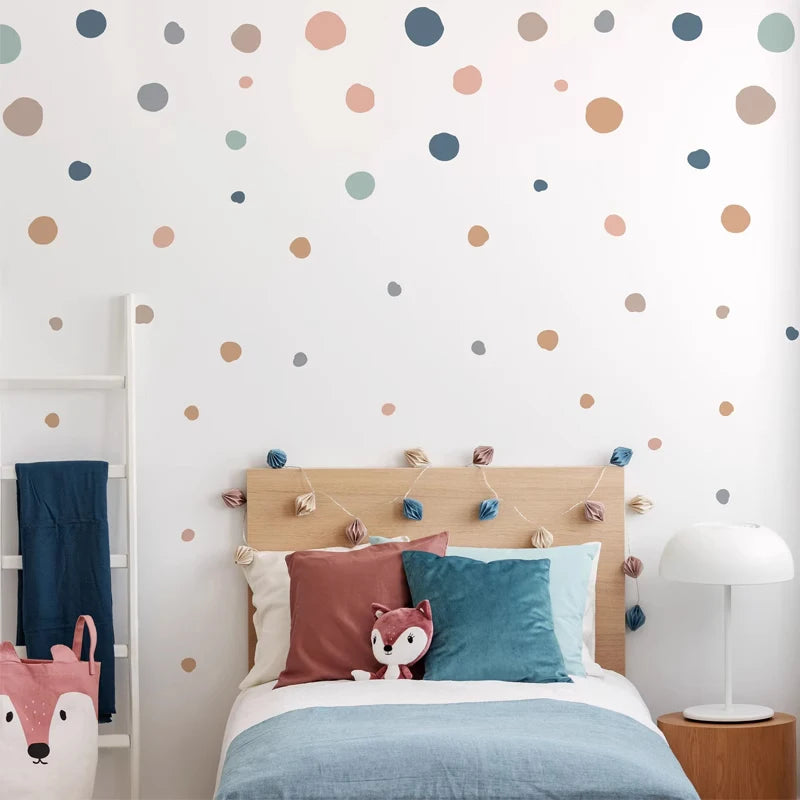 Boho Polka Dot Wall Stickers – Colorful Removable Nursery Decals – My ...