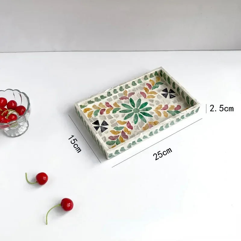 Handmade Shell Tray – Oval & Rectangular Decorative Jewelry Organizer for Boho Home Decor Bathroom or Bedroom - Housewarming Gift