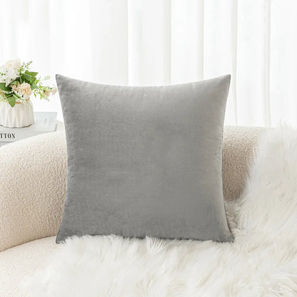 Velvet Pillowcase Sofa Cushion Cover – Solid Color Throw Pillow Case for Living Room