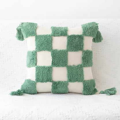 Boho Geometric Tufted Cushion Cover – Textured Decorative Throw Pillow
