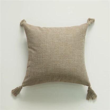 Linen Feel Tassel Pillow Cover – Cushion Cover for Sofa, Bed & Chair | Summer Boho Home Decor