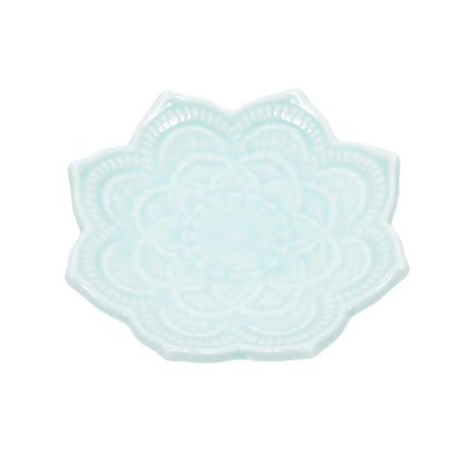 Nordic Ceramic Mandala Small Jewelry Dish Earrings Necklace Ring Storage Plate Display Bowl Flower Decoration Tray Home Decor Bedroom Bathroom Living Room Boho 1Pc