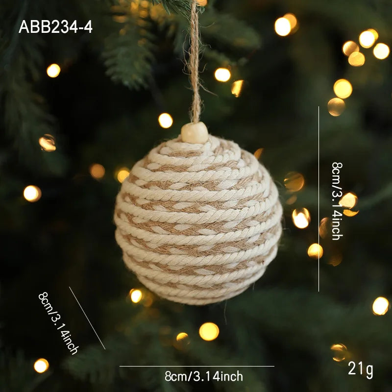 Linen Rope Christmas Balls – Rustic Cotton & Linen Holiday Ornaments