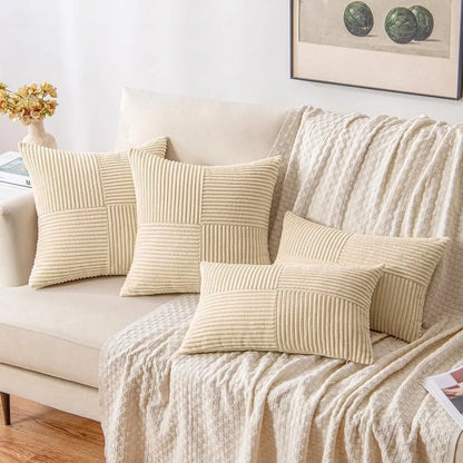 Boho Patchwork Soft Throw Pillow Cover