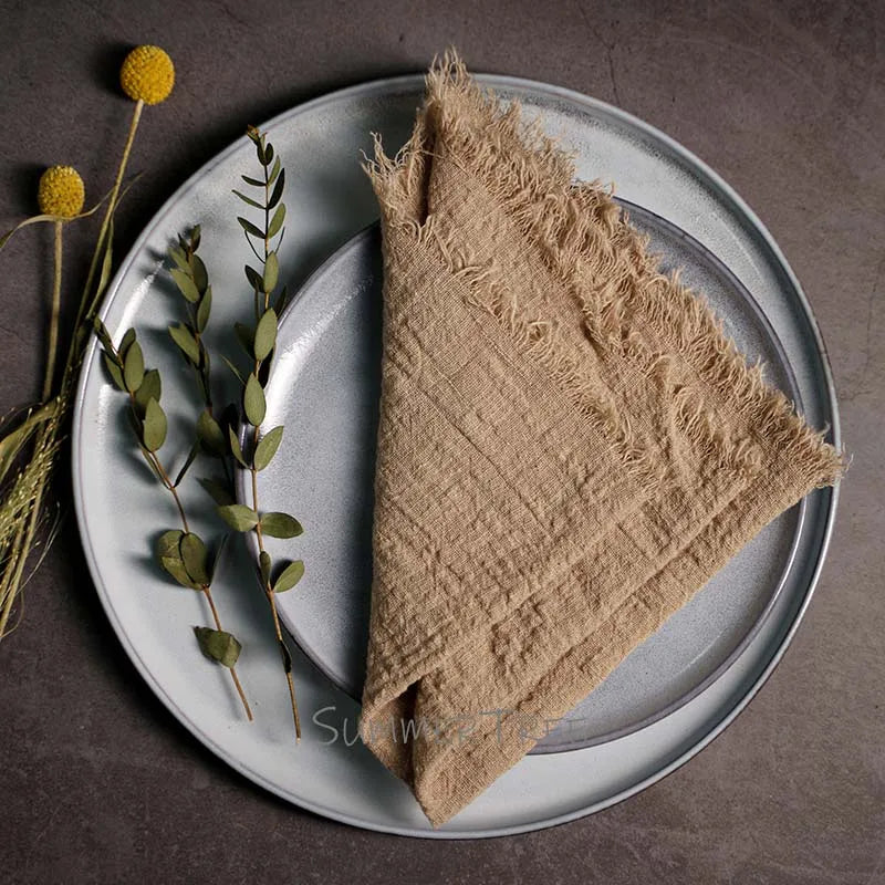 Light Brown Reusable Fabric Cotton Napkin 