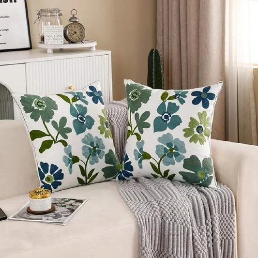 Embroidered Floral Decorative Pillowcase – Flower Boho Home Decor