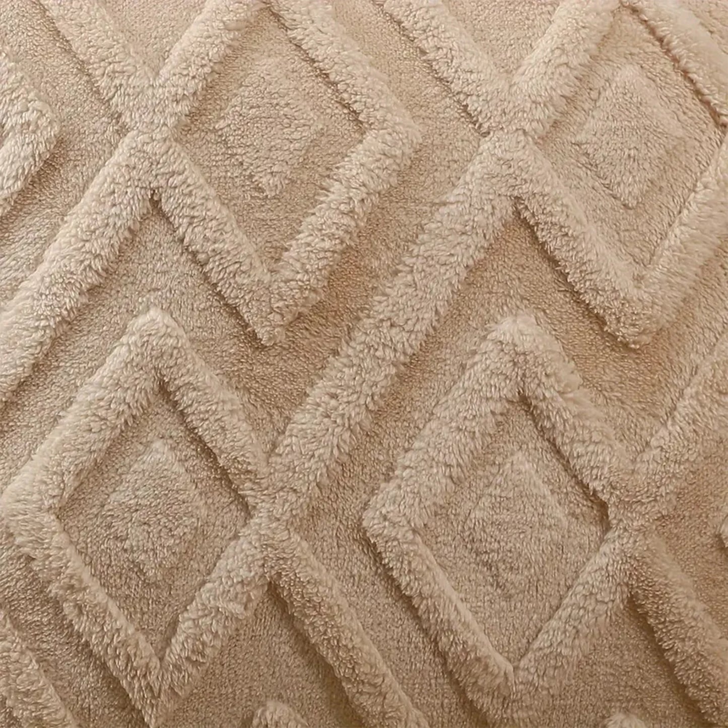 🧸 Boho Faux Wool Geometric Pillow Covers – Soft Plush Fleece Cushion Cases for Cozy Home Decor | Multiple Sizes