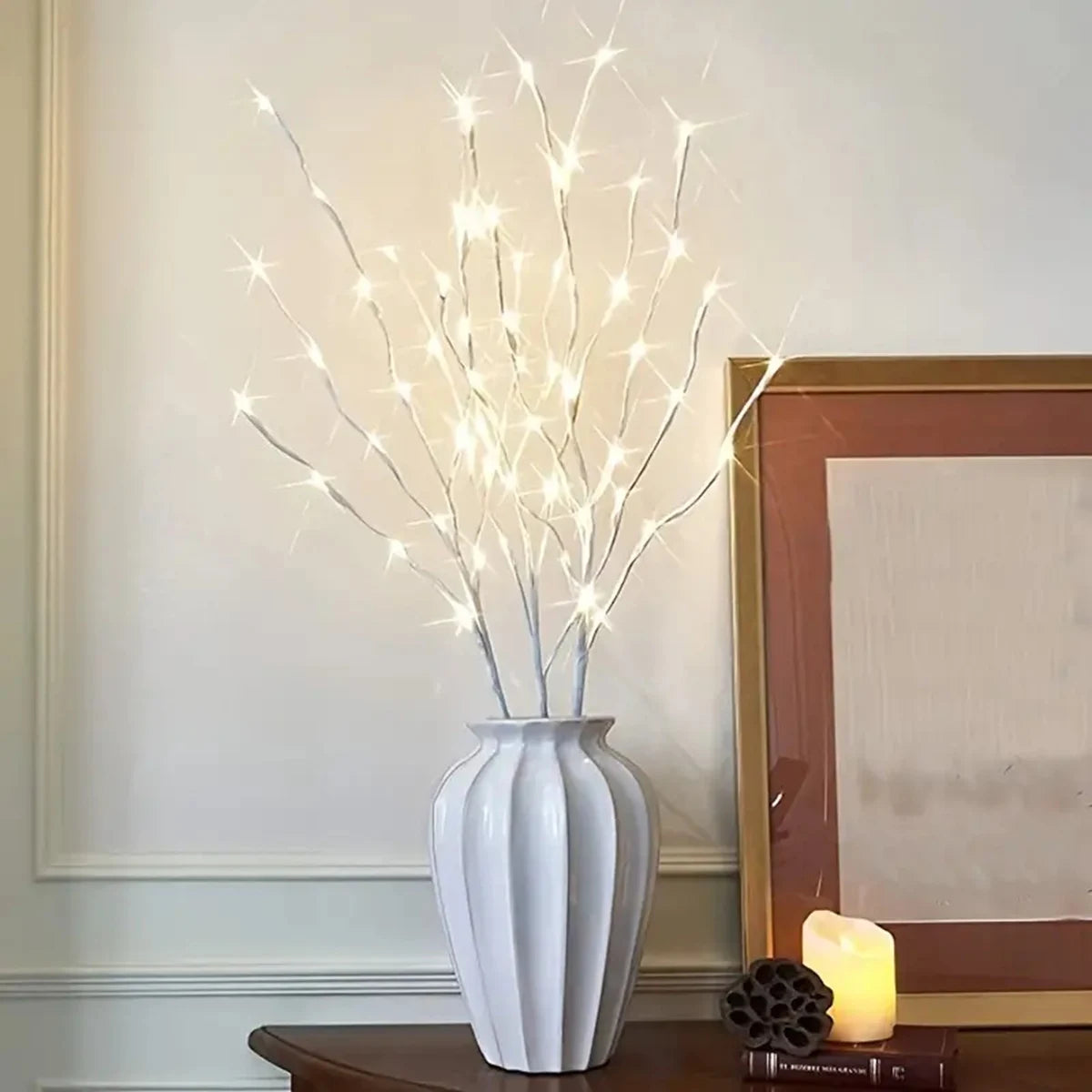 1 PC White Birch Branch Light LED Festive Lights Battery Operated For Christmas Party Wedding Decoration Home Decor Twig Boho Warm Lighting