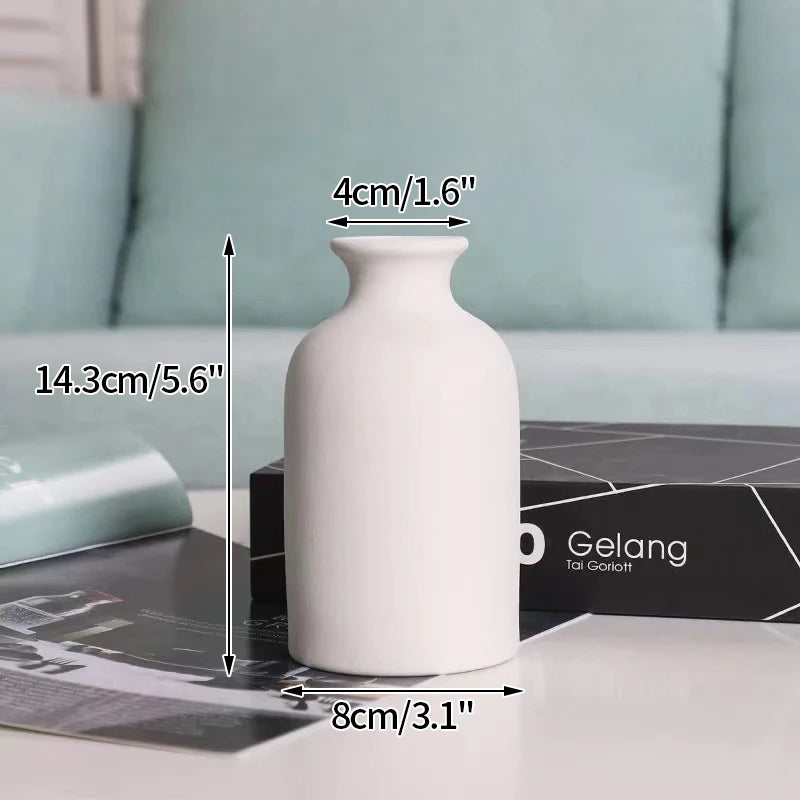 My Boho Home Modern White Ceramic Vase – Minimalist Decorative Vase for Pampas Grass, Flowers & Home Accents
