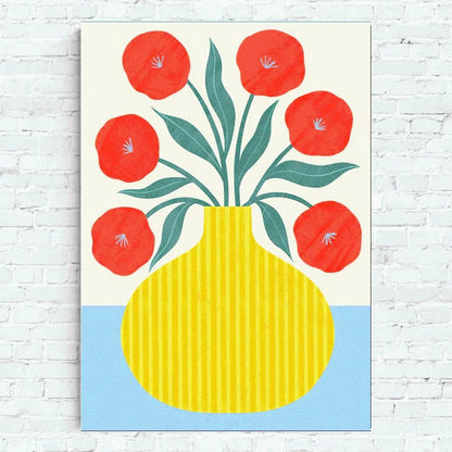 Abstract Vase Art Poster Home Office Wall Bedroom Living Room Kitchen Decoration Painting Adhesive Sticker Flowers Decor