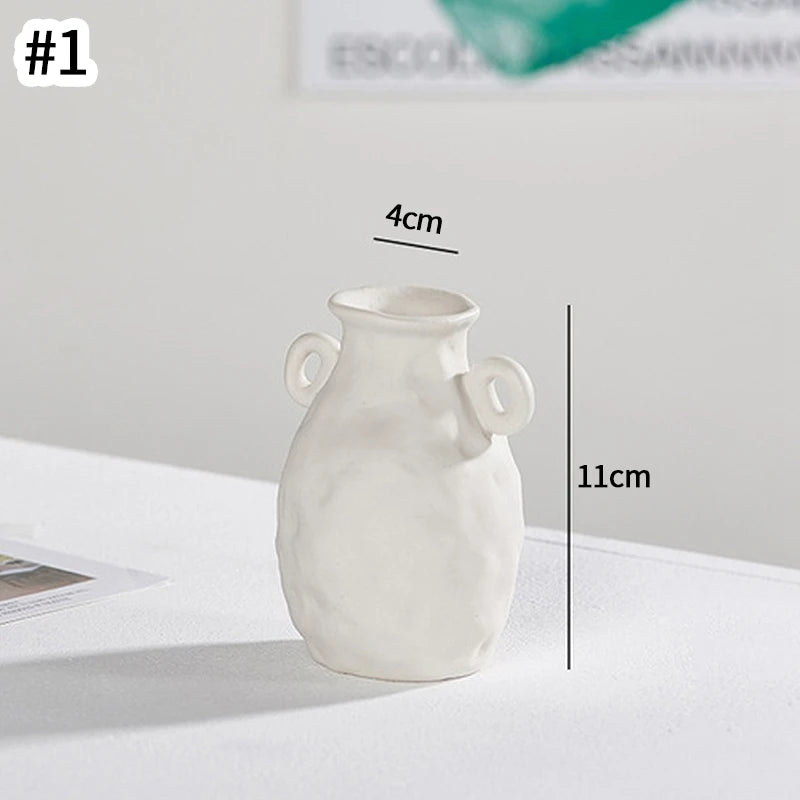 My Boho Home Modern White Ceramic Vase – Minimalist Decorative Vase for Pampas Grass, Flowers & Home Accents