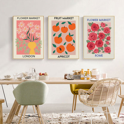 Flower Market Canvas Print – Botanical Wall Art for Boho Home Decor