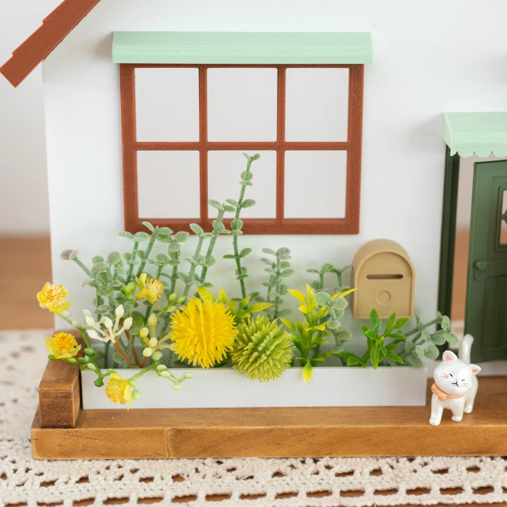 🏡 Fairytale Town Wall Hook Rack – Boho Wooden Key Holder & Decorative Village Scene Organizer
