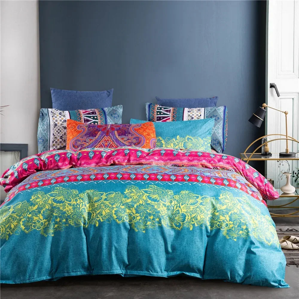 Vibrant Boho 3 Piece Duvet Cover & Pillowcases Set