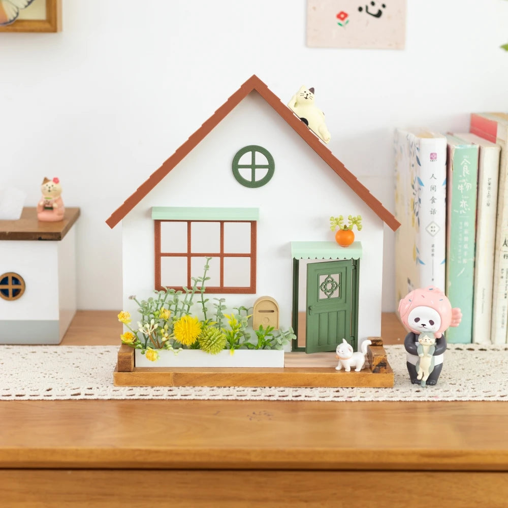 🏡 Fairytale Town Wall Hook Rack – Boho Wooden Key Holder & Decorative Village Scene Organizer