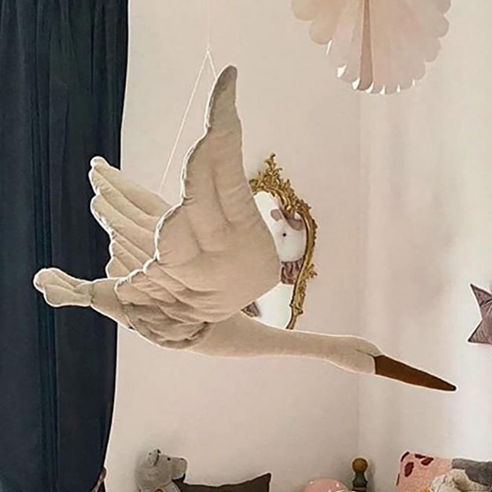 Big Cartoon Stuffed Swan Hanging Flying Goose Stuffed Duck Bird Toy Bedroom Baby Kids Room Newborn Ornament Stork 1Pc Boho Home Decor