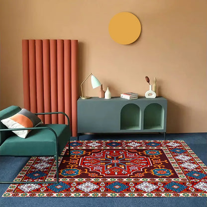 Boho Geometric Area Rug – Soft, Non-Slip Washable Carpet for Living Room & Bedroom