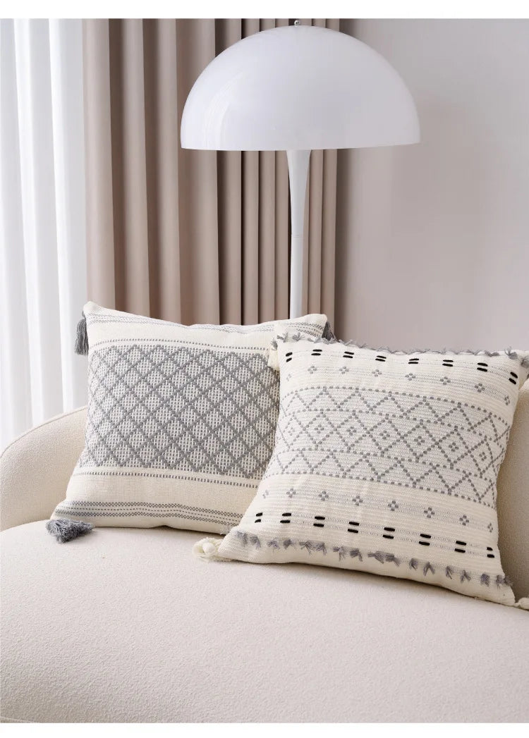 Bohemian Pillowcase Sofa Living Room Home Decoration Cotton Linen Pillow Cover Bed Tassel Cushion Cover