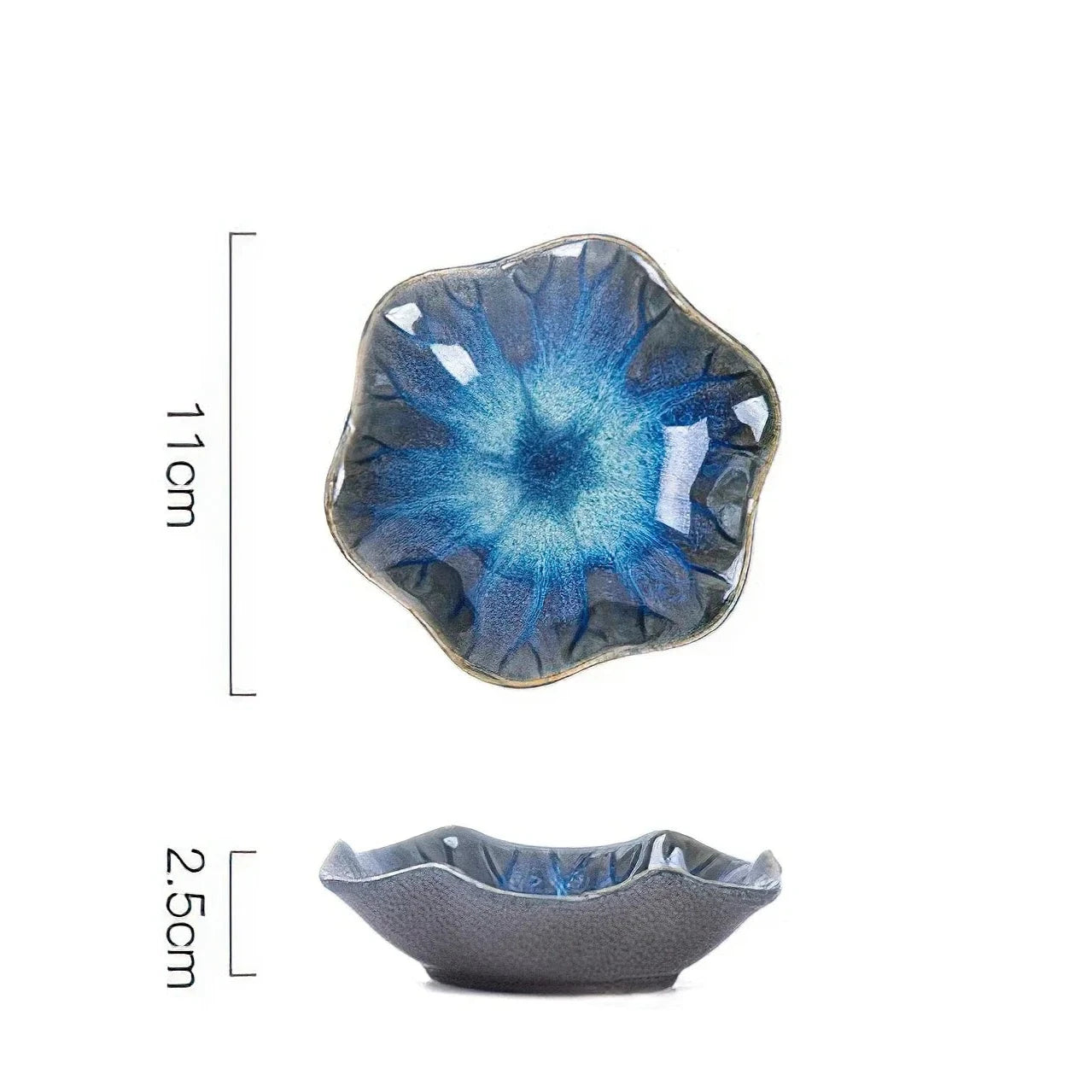 Ceramic Flower Sauce Dish – Mini Floral Porcelain Dipping Bowl for Soy Sauce, Nuts & Charcuterie